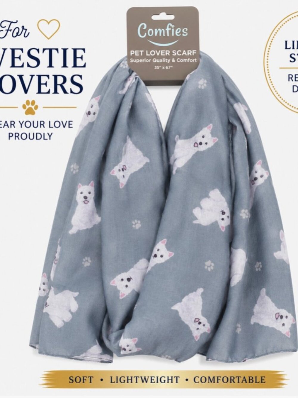 Comfies Westie dog scarf